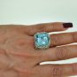 ESTATE HUGE 29.40CT DIAMOND & BLUE TOPAZ 18KT SOLID WHITE GOLD $14,210.00
