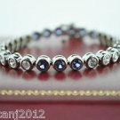 GORGEOUS 8.75 CT DIAMOND AND SAPPHIRE ESTATE BRACELET IN 14 KT WHITE GOLD