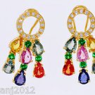 Estate 18kt Gold 12.45 ct Diamond & Sapphire Earring