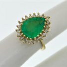 LAVISH ESTATE 3.75 CT EMERALD AND 0.45 CT DIAMOND RING IN 14 KT YELLOW GOLD