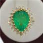 LAVISH ESTATE 3.75 CT EMERALD AND 0.45 CT DIAMOND RING IN 14 KT YELLOW GOLD