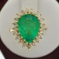 LAVISH ESTATE 3.75 CT EMERALD AND 0.45 CT DIAMOND RING IN 14 KT YELLOW GOLD