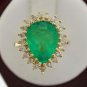 LAVISH ESTATE 3.75 CT EMERALD AND 0.45 CT DIAMOND RING IN 14 KT YELLOW GOLD