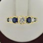 ESTATE 18KT BAND WITH 0.90 CT DIAMOND AND SAPPHIRE RING YELLOW GOLD