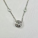 MODERN TRENDY 1.90 CT DIAMOND SOLITAIRE PENDANT ON A DIAMOND NECKLACE