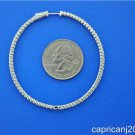 3.25CT DIAMOND HOOP EARRINGS - 2" - 14KT WHITE GOLD