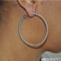 3.25CT DIAMOND HOOP EARRINGS - 2" - 14KT WHITE GOLD