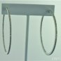 3.25CT DIAMOND HOOP EARRINGS - 2" - 14KT WHITE GOLD