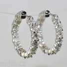 LAVISH 3.50 CT T.W DIAMOND HOOP EARRING IN 14 KT WHITE GOLD