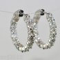 LAVISH 3.50 CT T.W DIAMOND HOOP EARRING IN 14 KT WHITE GOLD