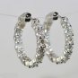 LAVISH 3.50 CT T.W DIAMOND HOOP EARRING IN 14 KT WHITE GOLD