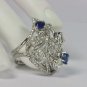 Unique 14kt Gold 3.80 ct Diamond & Sapphire Estate Cocktail Ring