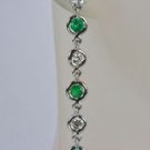 Retro 14kt Gold 1.80 ct Diamond & Emerald Stiletto Earrings