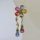 Pair of 18 kt Gold 13.55 ct Sapphires and Diamond Dangling Earrings