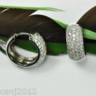 Pave 1.55 ct Diamond 14 kt Gold Hoop Earrings