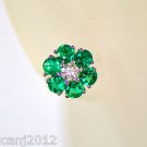A Pair of 1.60 ct Emerald and Diamond Earrings in 14 kt Gold