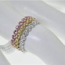 GORGEOUS 2.40CT DIAMOND & SAPPHIRE SET IN14KT 3 COLOR GOLD
