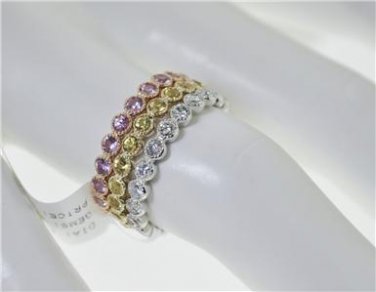 GORGEOUS 2.40CT DIAMOND & SAPPHIRE SET IN14KT 3 COLOR GOLD
