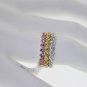 GORGEOUS 2.40CT DIAMOND & SAPPHIRE SET IN14KT 3 COLOR GOLD