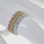 GORGEOUS 2.40CT DIAMOND & SAPPHIRE SET IN14KT 3 COLOR GOLD