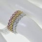 GORGEOUS 2.40CT DIAMOND & SAPPHIRE SET IN14KT 3 COLOR GOLD