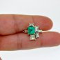 ELEGANT DECO DESIGN 5CT DIAMOND & EMERALD LADIES RING 18KT SOLID GOLD