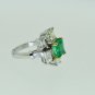 ELEGANT DECO DESIGN 5CT DIAMOND & EMERALD LADIES RING 18KT SOLID GOLD