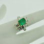 ELEGANT DECO DESIGN 5CT DIAMOND & EMERALD LADIES RING 18KT SOLID GOLD