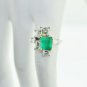 ELEGANT DECO DESIGN 5CT DIAMOND & EMERALD LADIES RING 18KT SOLID GOLD