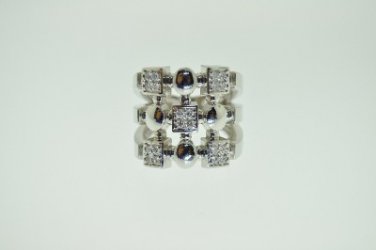 TRENDY LADY'S RING 0.40CTs DIAMOND 18KT SOLID WHITE GOLD 14.10 GRAMS