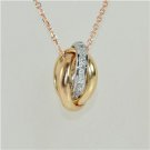 Estate 14 kt Gold Diamond Trinity Pendant on Chain