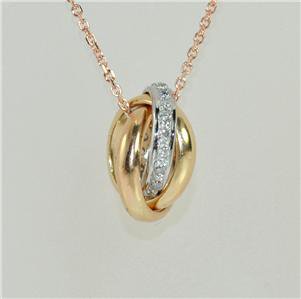 Estate 14 kt Gold Diamond Trinity Pendant on Chain