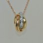 Estate 14 kt Gold Diamond Trinity Pendant on Chain