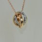 Estate 14 kt Gold Diamond Trinity Pendant on Chain