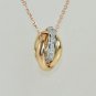 Estate 14 kt Gold Diamond Trinity Pendant on Chain