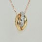 Estate 14 kt Gold Diamond Trinity Pendant on Chain