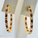 STUNNING 2.03 CT T.W DIAMOND HOOP EARRING IN 14 KT YELLOW GOLD