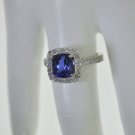 MAGNIFICENT 3.60 CT DIAMOND AND TANZANITE 14K GOLD COCKTAIL RING
