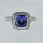 MAGNIFICENT 3.60 CT DIAMOND AND TANZANITE 14K GOLD COCKTAIL RING