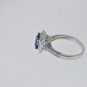 MAGNIFICENT 3.60 CT DIAMOND AND TANZANITE 14K GOLD COCKTAIL RING