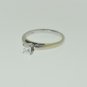 0.33 CT PRINCESS-CUT DIAMOND SOLITAIRE CATHEDRAL RING IN 14 KT WHITE GOLD