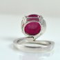 Estate 11.30 ct Ruby Cabochon and Diamond ring in 14 kt White Gold