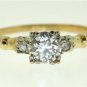Retro Vintage 0.90 ct European-Cut Diamond Ring in 14 kt Gold