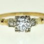Retro Vintage 0.90 ct European-Cut Diamond Ring in 14 kt Gold