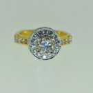 TRENDY 2.35 CT DIAMOND ENGAGEMENT RING IN 18K 2 TONE GOLD