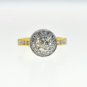 TRENDY 2.35 CT DIAMOND ENGAGEMENT RING IN 18K 2 TONE GOLD