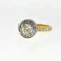 TRENDY 2.35 CT DIAMOND ENGAGEMENT RING IN 18K 2 TONE GOLD