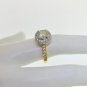 TRENDY 2.35 CT DIAMOND ENGAGEMENT RING IN 18K 2 TONE GOLD