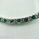 Fine 9.75 ct Emeralds & Diamonds Luxurious Bracelet in 14kt Gold