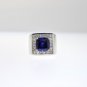 NEW 18KT MENS RING WITH 9.93 CT DIAMOND AND TANZANITE